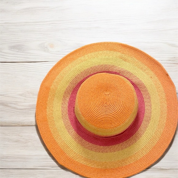 striped multicolor floppy brim sunhat OS - Picture 4 of 6